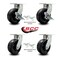 Service Caster 8'' Extra Heavy Duty Phenolic Wheel Caster Set 4 Swivel Locks 2 Brakes, 4PK CRAN-SCC-KP92S830-PHR-SLB-BSL2BSL-2 - alternate 4